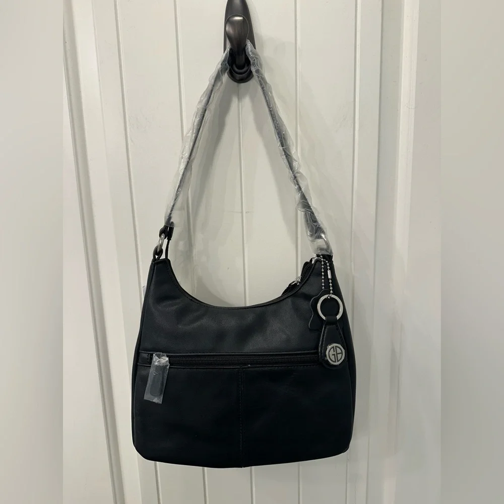 NWT Giani Bernini Black Nappa Leather Hobo Shoulder Bag
